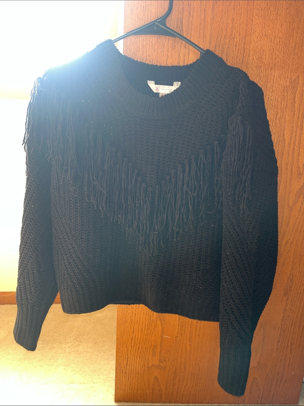 Black Fringe Sweater
